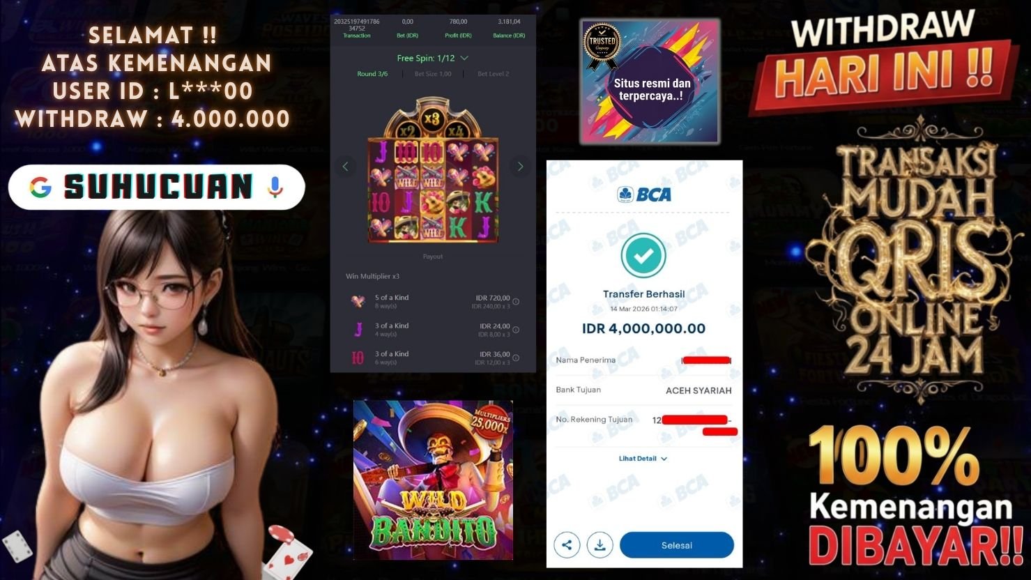 SUHUCUAN JACKPOT SLOT WILD BANDITO